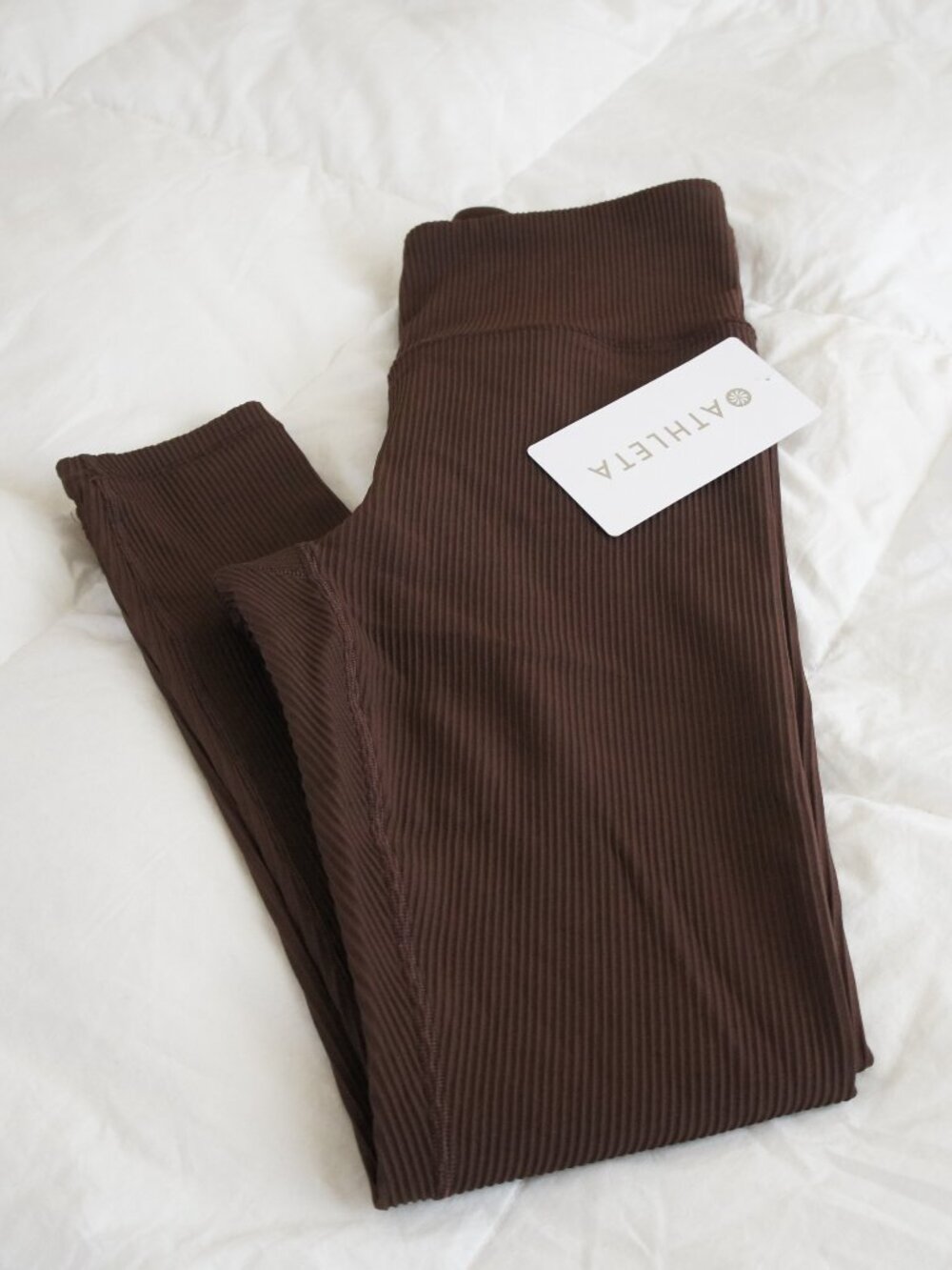 Athleta Elation Rib Tight Legging Size Small In Color Brown NWT